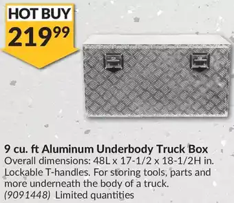 Princess Auto Power fist 9 cu. ft. aluminum underbody truck box offer