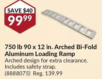 Princess Auto Erickson 750 lb 90 x 12 in. arched bi-fold aluminum loading ramp offer