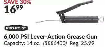Princess Auto Pro.point 6,000 psi lever-action grease gun offer