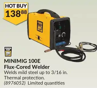 Princess Auto Power fist minimig 100e flux-cored welder offer