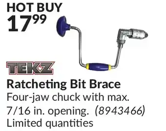 Princess Auto Tekz ratcheting bit brace offer