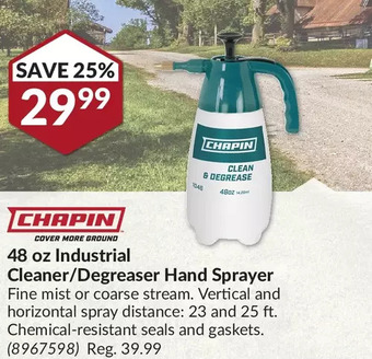 Princess Auto Chapin 48 oz industrial cleaner/degreaser hand sprayer offer