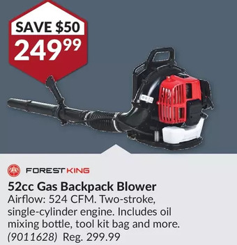 Princess Auto Forest king 52cc gas backpack blower offer