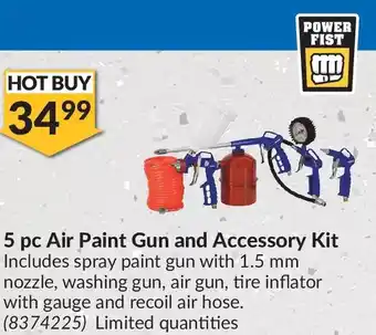 Princess Auto Power fist 5 pc air paint gun and accessory kit offer