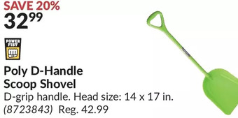 Princess Auto Poly d-handle scoop shovel offer