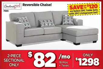Surplus Furniture Chennay silver 2pc sectional offer