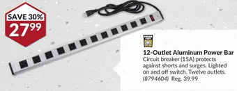 Princess Auto 12-outlet aluminum power bar offer