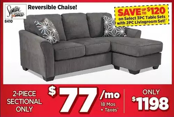 Surplus Furniture Brise slate 2pc sectional offer