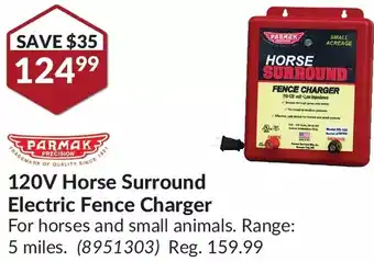 Princess Auto Parmak 120v horse surround electric fence charger offer