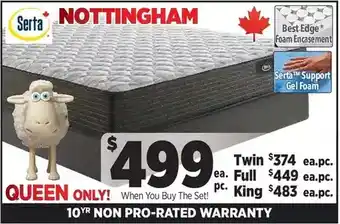Surplus Furniture Nottingham firm twin mattress offer