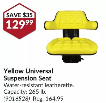 Princess Auto Yellow universal suspension seat offer