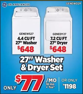 Surplus Furniture General electric washer dryer set offer