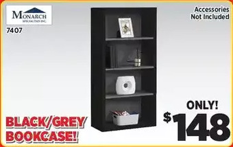 Surplus Furniture Black & grey bookcase offer