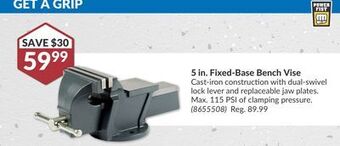 Princess Auto 5 in. fixed-base bench vise offer