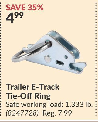 Princess Auto Trailer e-track tie-off ring safe offer