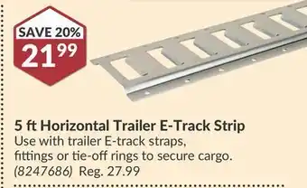 Princess Auto 5 ft horizontal trailer e-track strip offer