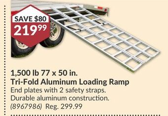 Princess Auto 77 x 50 in. tri-fold aluminum loading ramp offer