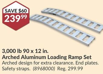 Princess Auto 90 x 12 in. arched aluminum loading ramp set offer