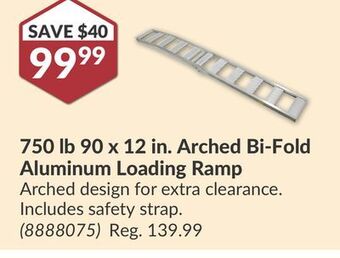 Princess Auto 90 x 12 in. arched bi-fold aluminum loading ramp offer