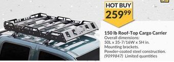 Princess Auto 150 lb roof-top cargo carrier offer