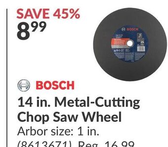 Princess Auto 14 in. metal-cutting chop saw offer