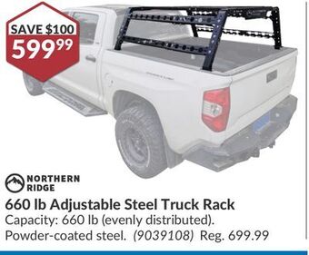 Princess Auto Adjustable steel truck rack offer