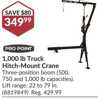 Princess Auto 1, 000 lb truck hitch-mount crane offer