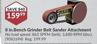 Princess Auto 8 in. bench grinder belt sander offer
