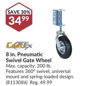 Princess Auto 8 in. pneumatic swivel gate wheel offer