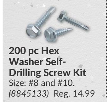 Princess Auto 200 pc hex washer self- drilling screw kit offer
