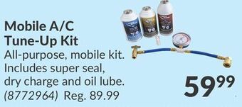 Princess Auto Mobile a/c tune-up kit offer