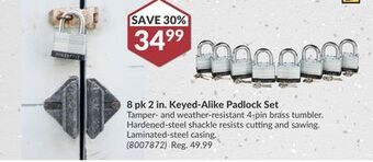 Princess Auto 8 pk 2 in. keyed-alike padlock set offer