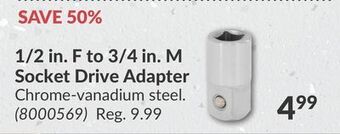 Princess Auto 1/2 in. f to 3/4 in. m socket drive adapter offer