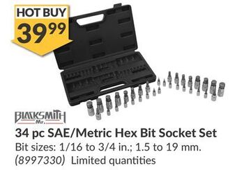 Princess Auto 34 pc sae/metric hex bit socket set offer