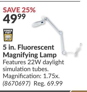 Princess Auto 5 in. fluorescent magnifying lamp offer