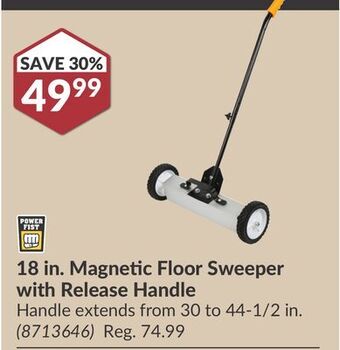 Princess Auto 18 in. magnetic floor sweeper with release handle offer