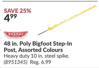 Princess Auto 48 in. poly bigfoot step-in post, assorted colours offer