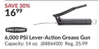 Princess Auto 6,000 psi lever-action grease gun offer
