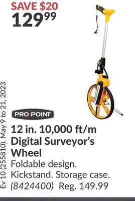 Princess Auto 12 in. 10, 000 ft/m digital surveyor's wheel offer