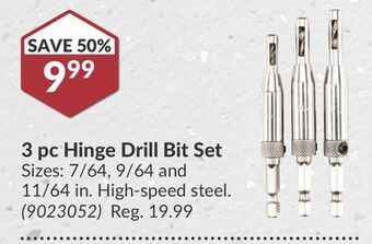 Princess Auto 3 pc hinge drill bit set offer