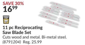 Princess Auto 11 pc reciprocating saw blade set offer
