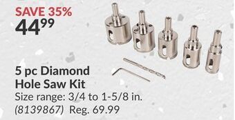 Princess Auto 5 pc diamond hole saw offer