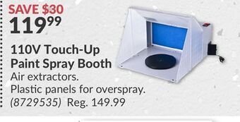 Princess Auto 110v touch-up paint spray booth offer