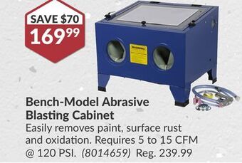 Princess Auto Bench-model abrasive blasting cabinet offer