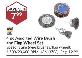 Princess Auto 4 pc assorted wire brush and flap wheel set offer