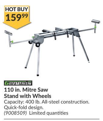 Princess Auto 110 in. mitre saw stand with wheels offer
