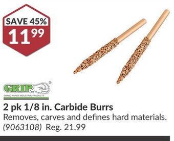 Princess Auto Grand rapids industrial products 2 pk 1/8 in. carbide burrs offer
