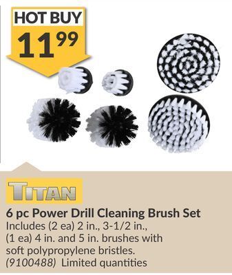 Princess Auto 6 pc power drill cleaning brush set offer