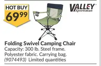 Princess Auto Folding swivel camping chair offer