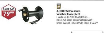Princess Auto 4, 000 psi pressure washer hose reel offer